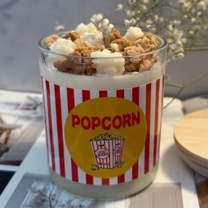 Popcorn Candle, Soy Candle, Caramel Popcorn Scented Candle, Movie Candle